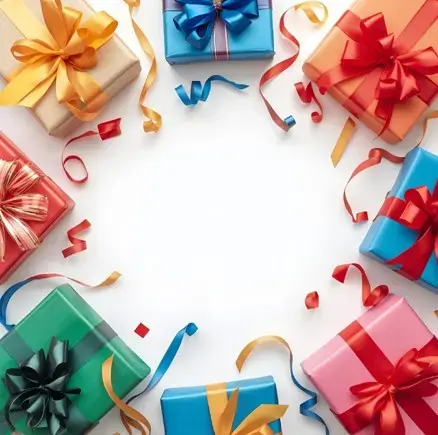 Feinkost Kaisen - Illustration von Geschenken, die im Kreis angeordnet sind